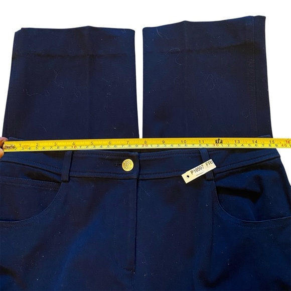 St. John Yellow Label Navy Blue Straight Leg Casual Pant, Womens Size 4 Small - Picture 8 of 11